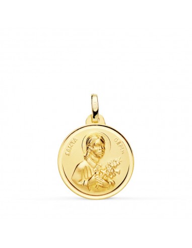 18K MEDALLA ORO AMARILLO SANTA GEMA BISEL 18 MM