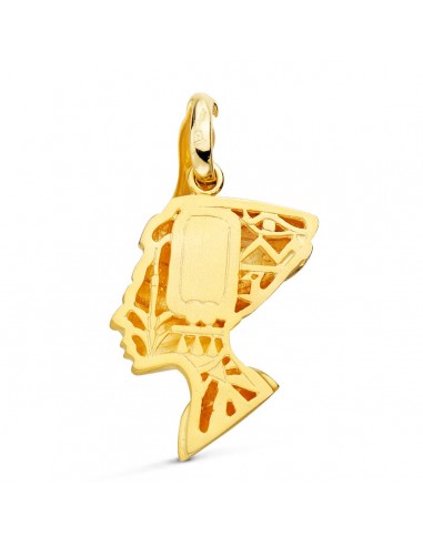 18K COLGANTE ORO BICOLOR NEFERTITI PERFIL EN BRILLO. 30 X 26 MM