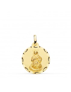 18K MEDALLA ORO AMARILLO VIRGEN INMACULADA TALLADA 18 MM