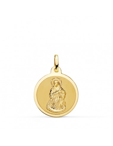18K MEDALLA ORO AMARILLO VIRGEN INMACULADA MATE Y BRILLO 18 MM