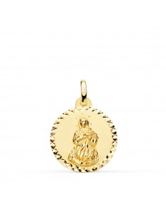 18K MEDALLA ORO AMARILLO VIRGEN INMACULADA TALLA CRUZADA 18 MM