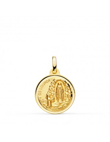 18K MEDALLA ORO AMARILLO VIRGEN DE LOURDES 16 MM