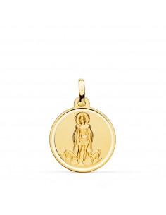 18K MEDALLA ORO AMARILLO SAN LAZARO BISEL MATIZADA 18 MM