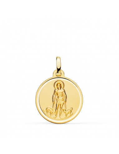 18K MEDALLA ORO AMARILLO SAN LAZARO BISEL MATIZADA 18 MM