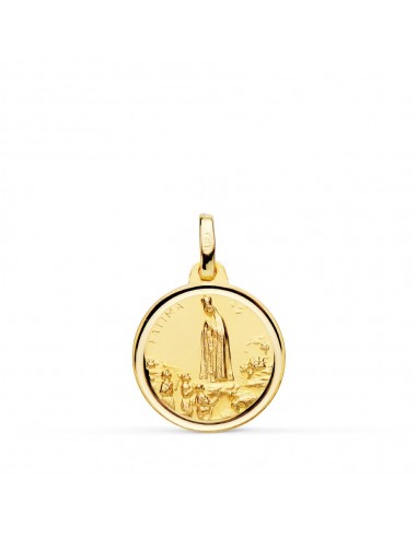 18K MEDALLA ORO AMARILLO VIRGEN DE FATIMA 16 MM BISEL
