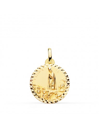 18K MEDALLA ORO AMARILLO VIRGEN DE FATIMA TALLA CRUZADA 18 MM