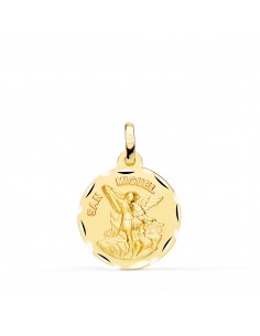 18K MEDALLA ORO AMARILLO SAN MIGUEL TALLADO 18 MM