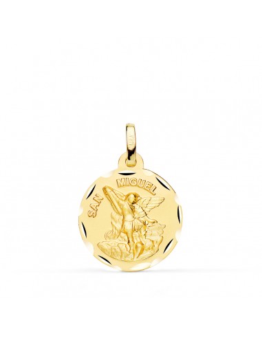 18K MEDALLA ORO AMARILLO SAN MIGUEL TALLADO 18 MM