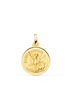 18K MEDALLA ORO AMARILLO SAINT MICHEL CON BISEL 16 MM