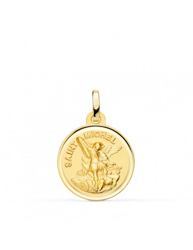 18K MEDALLA ORO AMARILLO SAINT MICHEL CON BISEL 18 MM
