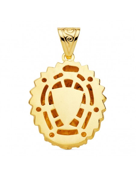 18K COLGANTE COLGANTE INDIO AMERICANO. 33 X 28 MM.