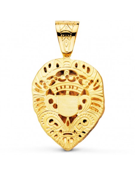 18K COLGANTE LEÓN GIGANTE TALLADO. 66 X 56 MM