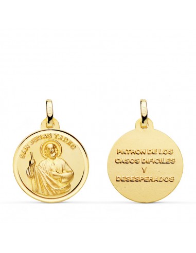 18K MEDALLA ORO AMARILLO SAN JUDAS TADEO BISEL 18 MM