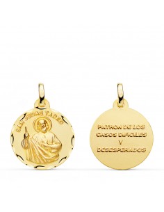 18K MEDALLA ORO AMARILLO SAN JUDAS TADEO 20 MM