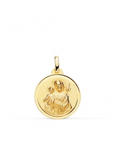 18K MEDALLA ORO AMARILLO SAN JOSE BISEL 18 MM