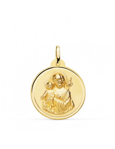 18K MEDALLA ORO AMARILLO SAN JOSE BISEL 22 MM