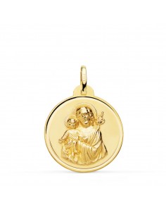 18K MEDALLA ORO AMARILLO SAN JOSE BISEL 24 MM