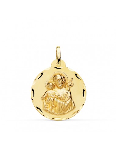 18K MEDALLA ORO AMARILLO SAN JOSE TALLADA 22 MM