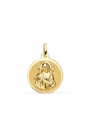 18K MEDALLA ORO AMARILLO SAN JOSE BRILLO 18 MM