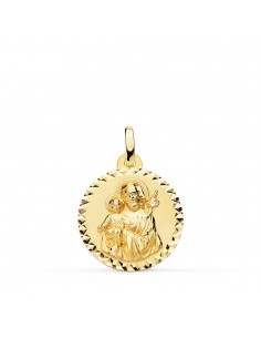 18K MEDALLA ORO AMARILLO SAN JOSE TALLA CRUZADA 18 MM