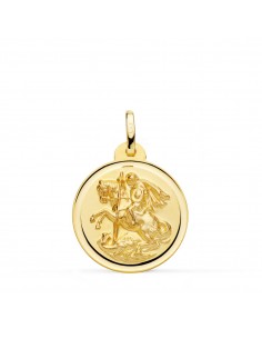 18K MEDALLA ORO AMARILLO SAN JORGE BISEL 22 MM