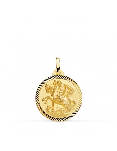 18K MEDALLA ORO AMARILLO SAN JORGE BORDE HELICE 18 MM