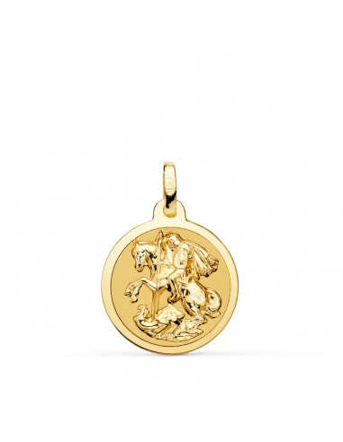 18K MEDALLA ORO AMARILLO SAN JORGE BRILLO 18 MM