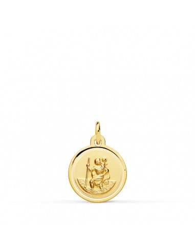 18K MEDALLA ORO AMARILLO SAN CRISTOBAL BISEL 12 MM