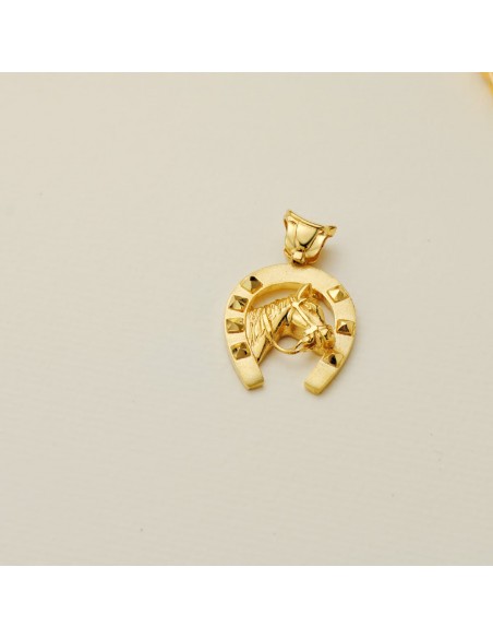 18K COLGANTE ORO AMARILLO HERRADURA DE CABALLO. 25 X 22 MM.