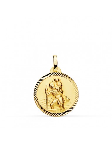 18K MEDALLA ORO AMARILLO SAN CRISTOBAL BORDE HELICE 18 MM