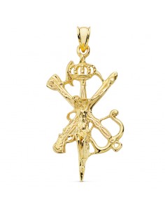 18K CRUZ LEGIONARIO GRANDE CON CORONA 45X30 MM