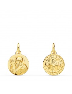 18K ESCAPULARIO ORO AMARILLO SAN BENITO 12 MM