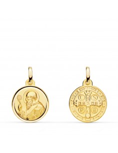 18K ESCAPULARIO ORO AMARILLO SAN BENITO BISEL 14 MM