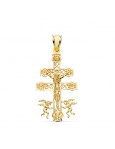 18K CRUZ CARAVACA CRISTO 40 X 24 MM