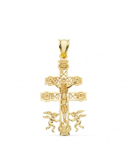 18K CRUZ CARAVACA CRISTO 40 X 24 MM