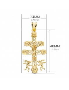 18K CRUZ CARAVACA CRISTO 40 X 24 MM 2