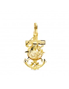 18K CRUZ MARINERA VIRGEN DEL CARMEN 27 X 15 MM