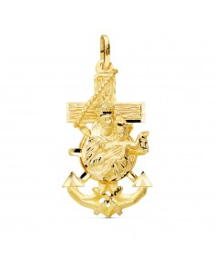 18K CRUZ MARINERA VIRGEN CARMEN 40 X 22 MM