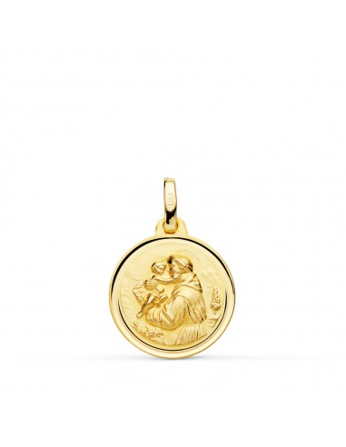 18K MEDALLA ORO AMARILLO SAN ANTONIO BISEL 16 MM