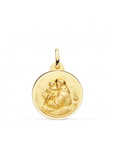 18K MEDALLA ORO AMARILLO DE SAN ANTONIO BISEL 20 MM