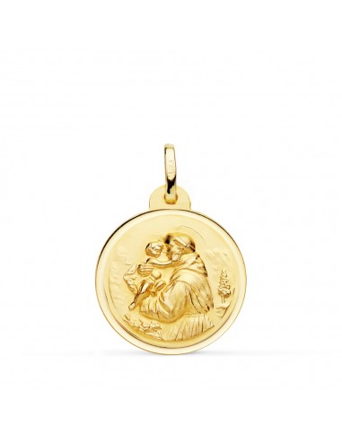 18K MEDALLA ORO AMARILLO DE SAN ANTONIO BISEL 20 MM