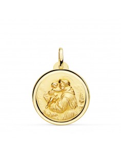 18K MEDALLA ORO AMARILLO SAN ANTONIO BISEL 22 MM
