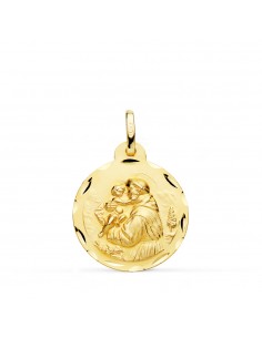 18K MEDALLA ORO AMARILLO SAN ANTONIO TALLADA 20 MM