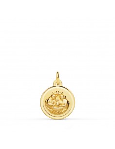 18K MEDALLA ORO AMARILLO NUEVO BAUTISMO BISEL 12 MM