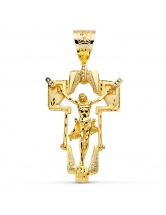 18K COLGANTE CRISTO CRUZ. 77 X 50 MM.