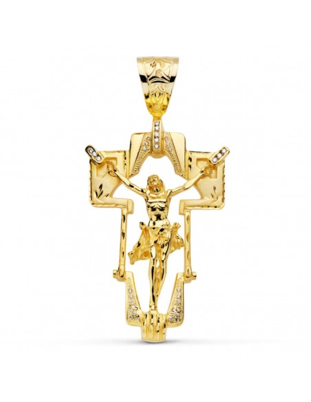 18K COLGANTE CRISTO CRUZ. 77 X 50 MM.