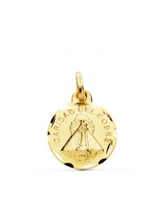 18K MEDALLA VIRGEN DE LA CARIDAD DEL COBRE 14 MM