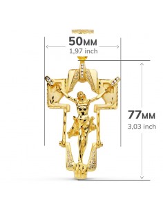 18K COLGANTE CRISTO CRUZ. 77 X 50 MM. 2