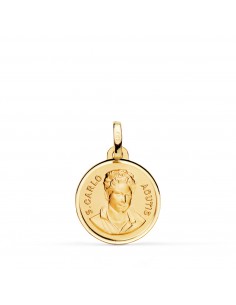 18K MEDALLA ORO AMARILLO SAN CARLO ACUTIS BISEL 16 MM.