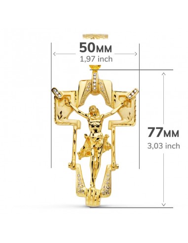 18K COLGANTE CRISTO CRUZ. 77 X 50 MM.